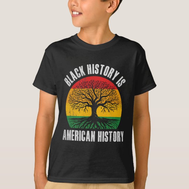 Camiseta Black History Is American History Bhm African Root (Frente)