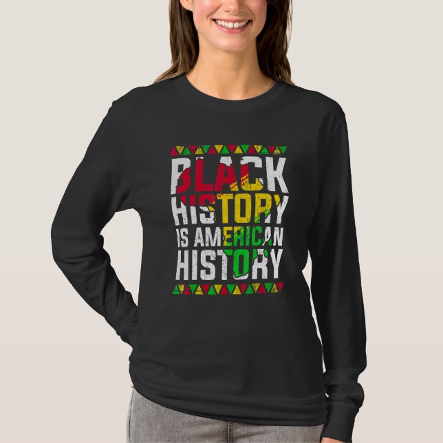Camiseta Black History Is American History Patriotic Africa (Frente)