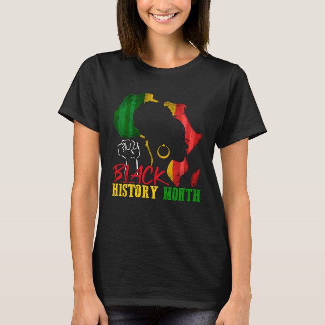 Camiseta Black History Is American History Patriotic Africa (Frente)