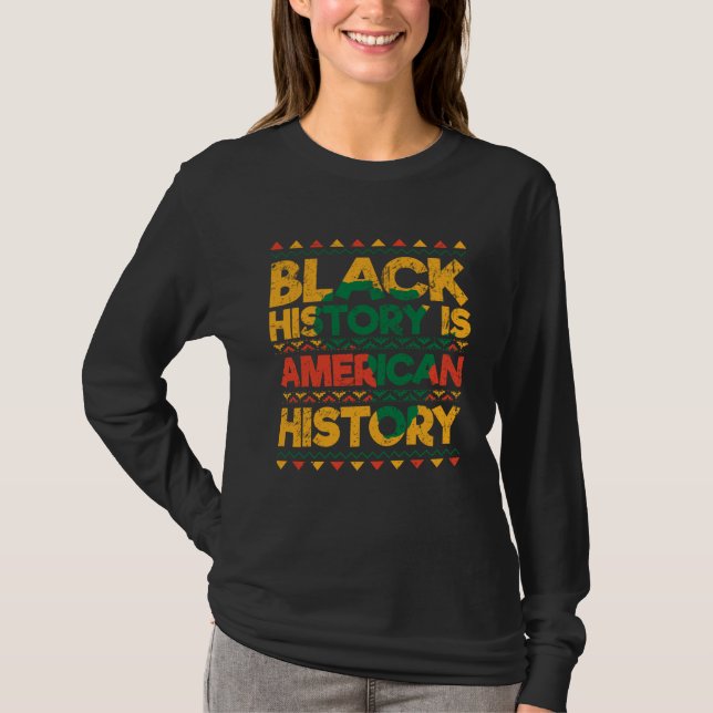 Camiseta Black History Is American History Patriotic Africa (Frente)
