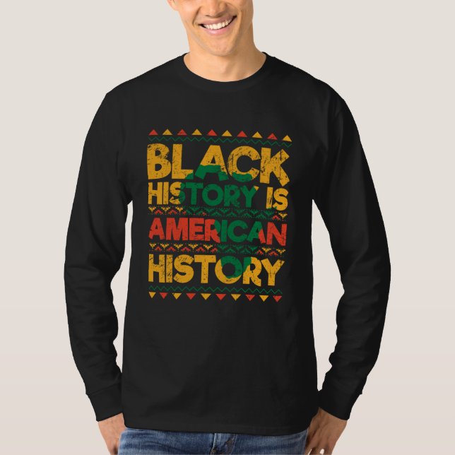 Camiseta Black History Is American History Patriotic Africa (Frente)
