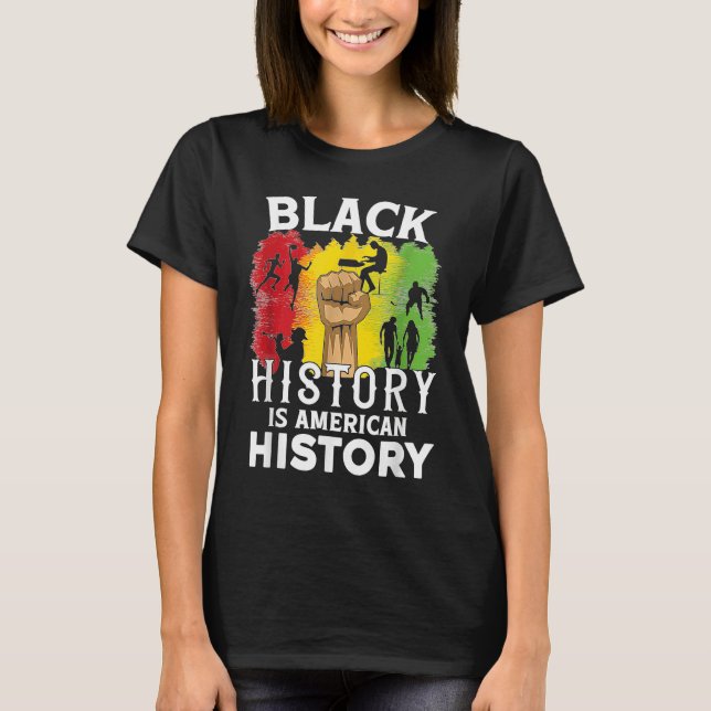 Camiseta Black History Is American History Patriotic Africa (Frente)