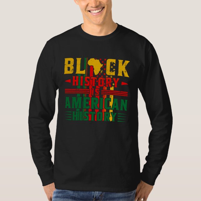 Camiseta Black History Is American History Patriotic Africa (Frente)