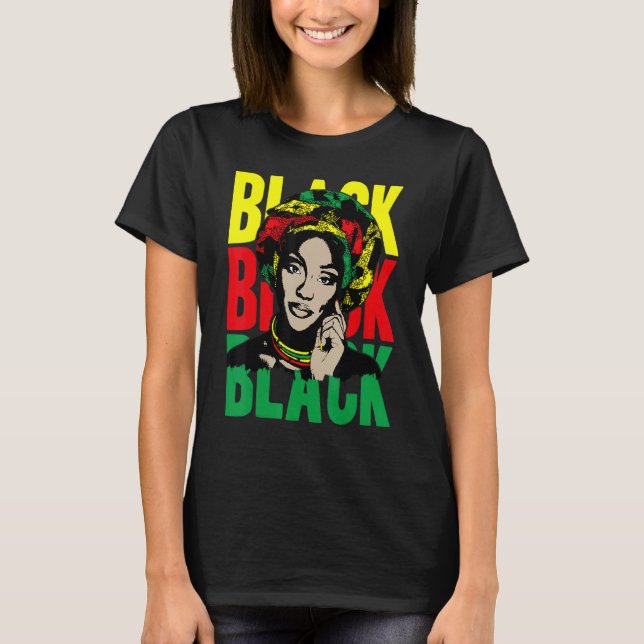 Camiseta Black History Melanin Proud African American Inspi (Frente)