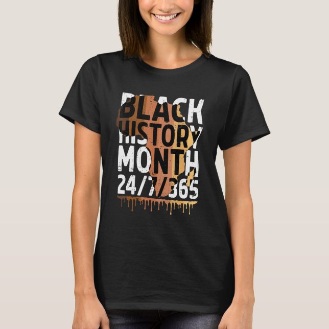 Camiseta Black History Month 2023 Black History 365 Melanin (Frente)