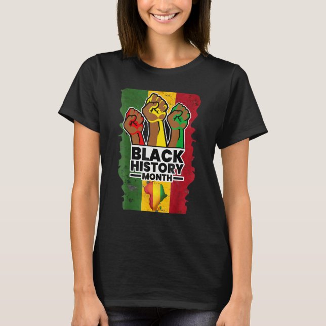 Camiseta Black History Month 2023 Hand Strong African Ameri (Frente)