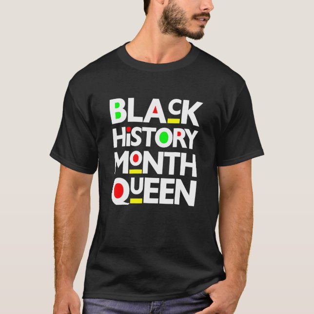 Camiseta Black History Month 2023 Queen Melanin African Ame (Frente)