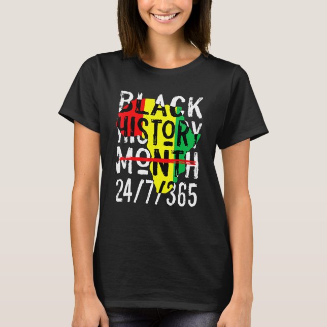 Camiseta Black History Month 247365 Africa Map Melanin 2022 (Frente)