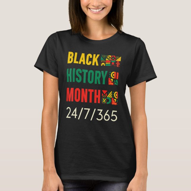 Camiseta Black History Month 247365 Africa Map Melanin 2023 (Frente)