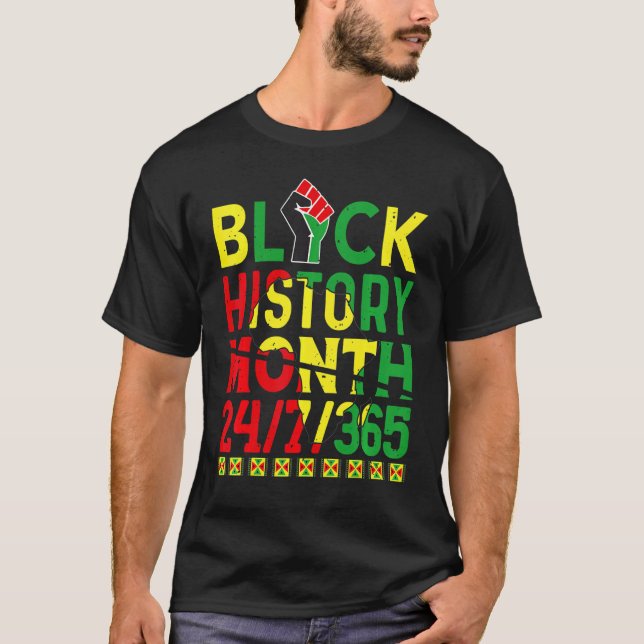 Camiseta Black History Month 247365 Africa Map Melanin 2023 (Frente)