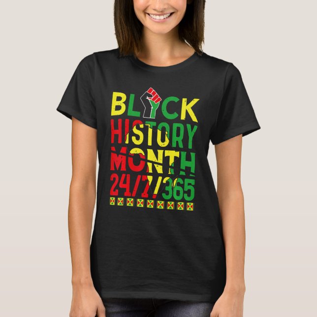 Camiseta Black History Month 247365 Africa Map Melanin 2023 (Frente)