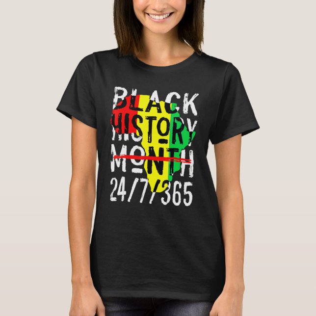 Camiseta Black History Month 247365 Africa Map Melanin 2023 (Frente)