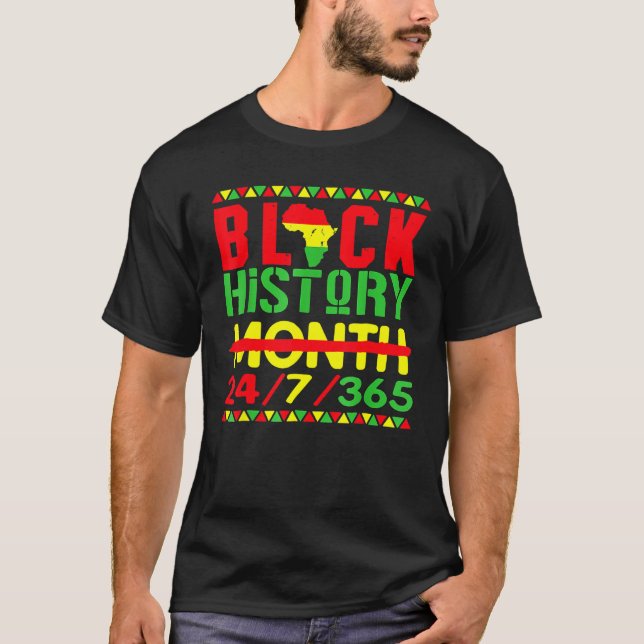 Camiseta Black History Month 247365 Africa Map Melanin 2023 (Frente)