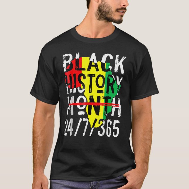 Camiseta Black History Month 247365 Africa Map Melanin 2023 (Frente)