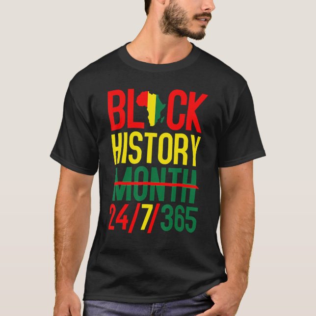 Camiseta Black History Month 247365 Africa Map Melanin Men  (Frente)