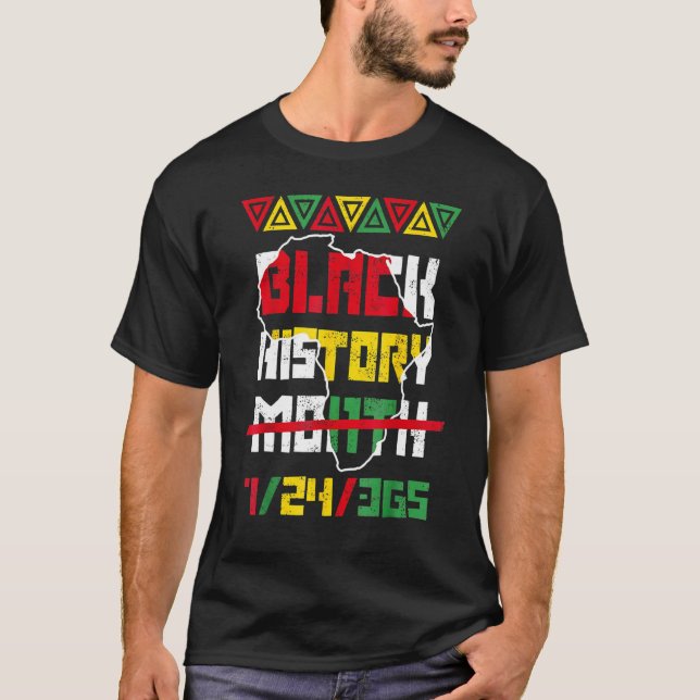 Camiseta Black History Month 247365 African American Pride  (Frente)
