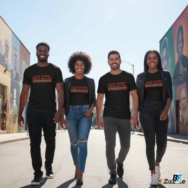 Camiseta Black History Month 24/7/365 | African American P (Criador carregado)