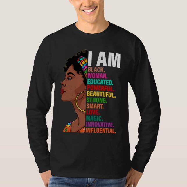 Camiseta Black History Month African American I Am Black Wo (Frente)