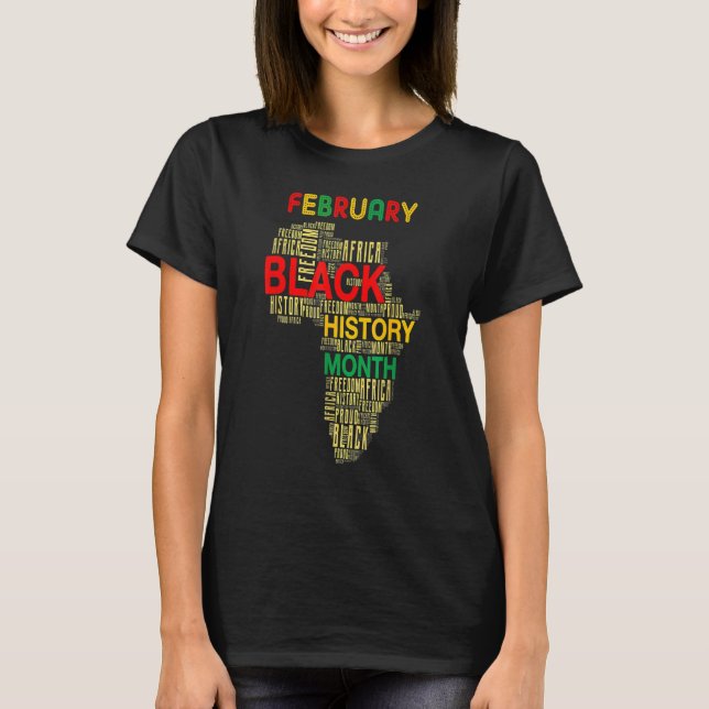 Camiseta Black History Month African Map Africa Roots Pride (Frente)