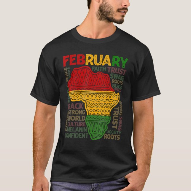 Camiseta Black History Month African Map Kente Cloth Mens W (Frente)
