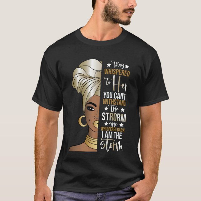 Camiseta Black History Month  African Woman Afro I Am The S (Frente)