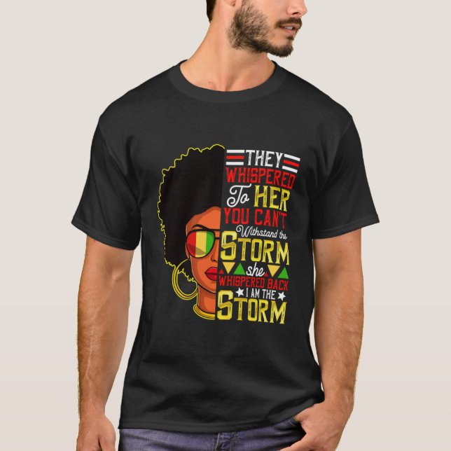 Camiseta Black History Month African Woman Afro I Am The St (Frente)