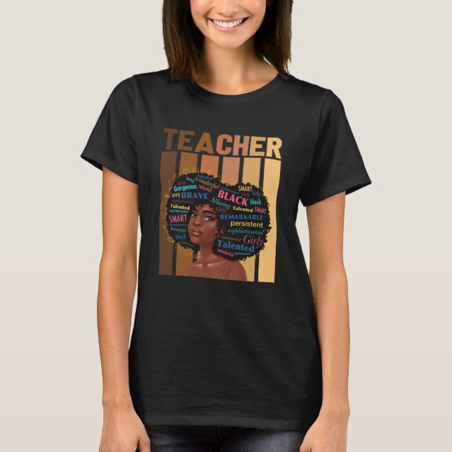 Camiseta Black History Month African Woman  Teacher African (Frente)
