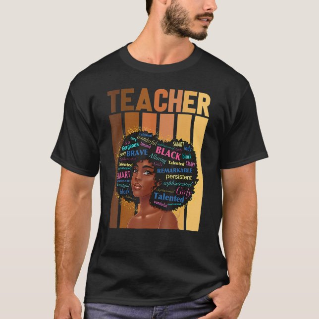Camiseta Black History Month African Woman Teacher African  (Frente)