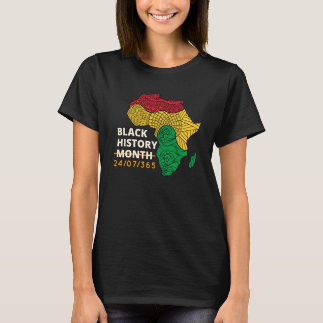 Camiseta Black History Month Afro Melanin Black Women Afro  (Frente)