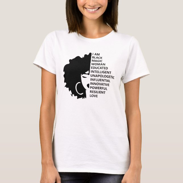 Camiseta Black History Month Afro Woman African American (Frente)