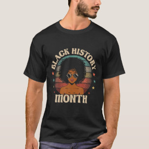 Camiseta Black History Month Black Livres Afro Girl Gifes