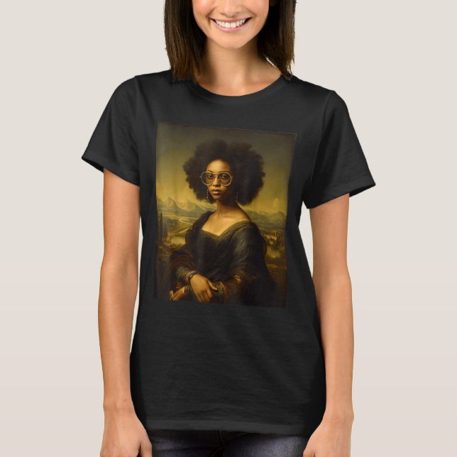 Camiseta Black History Month Black Mona Lisa African Americ (Frente)