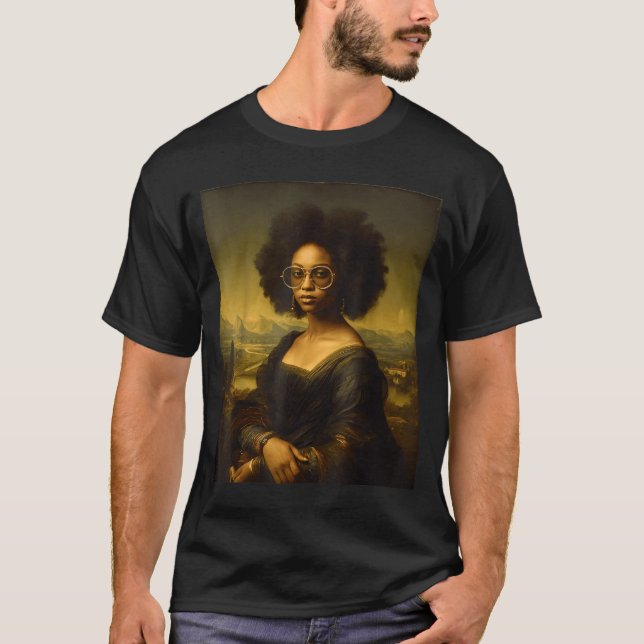 Camiseta Black History Month Black Mona Lisa African Americ (Frente)