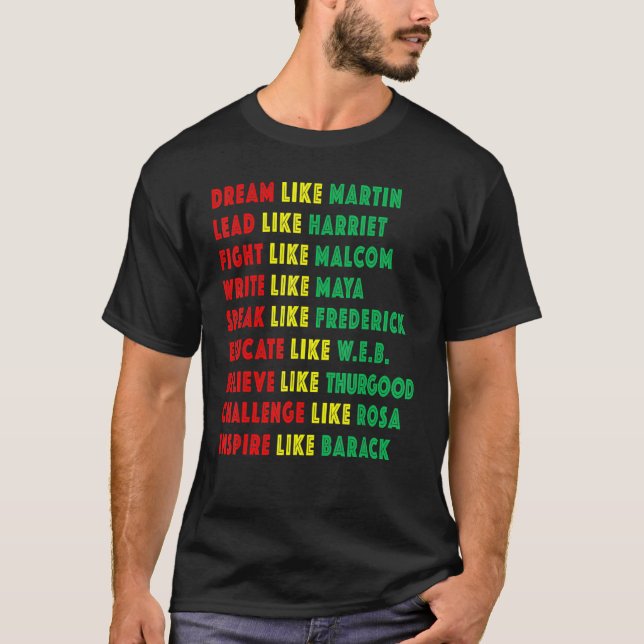 Camiseta Black History Month Black Pride Leaders Black Powe (Frente)