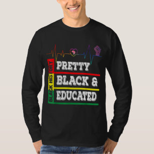 Camiseta Black History Month Bonito Black Educated Heartbea