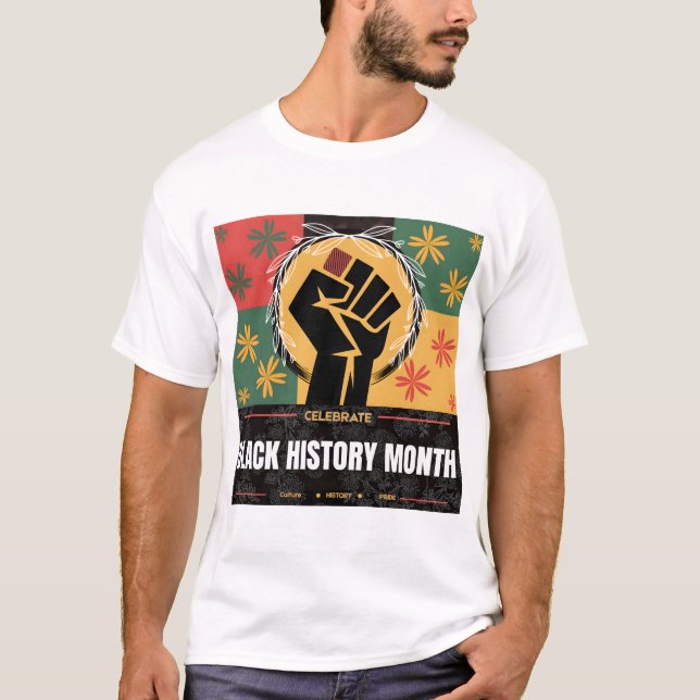 Camiseta Black History Month – Culture • History • Pride (Frente)
