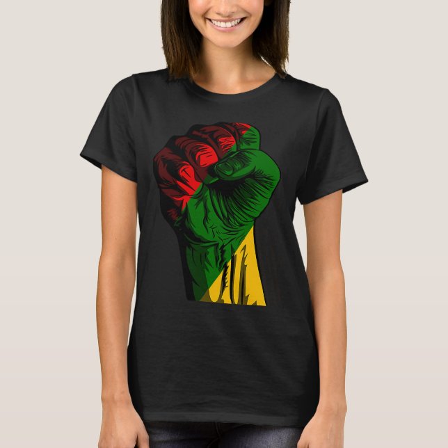 Camiseta Black History Month Fist Black Power Africa Women  (Frente)