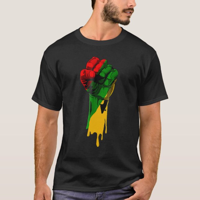 Camiseta Black History Month Fist Black Power African Women (Frente)