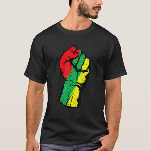 Camiseta Black History Month Fist Black Power African Women (Frente)