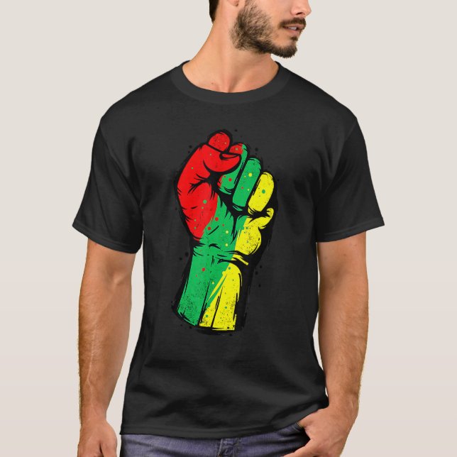 Camiseta Black History Month Fist Black Power African Women (Frente)