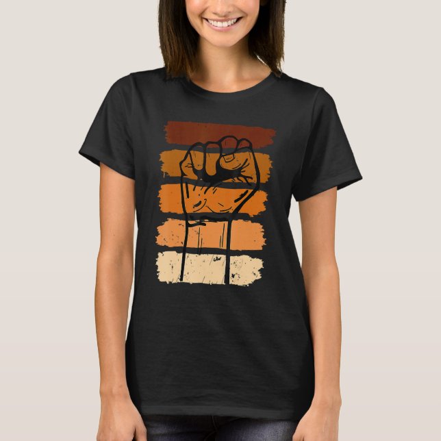 Camiseta Black History Month Fist Black Power African Women (Frente)