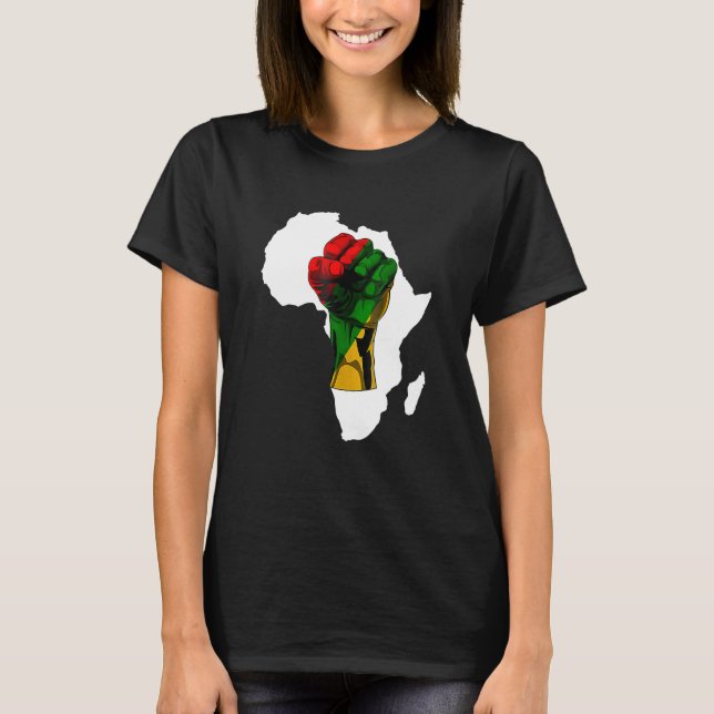 Camiseta Black History Month Fist Women Men Kids (Frente)