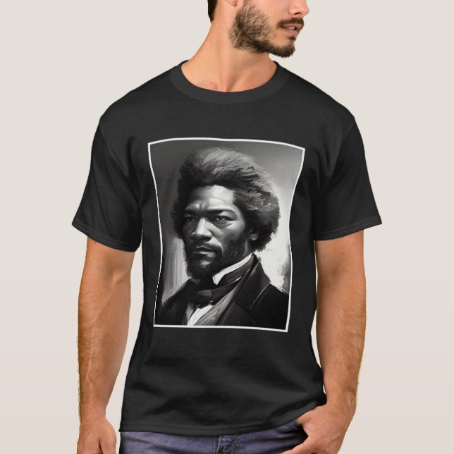 Camiseta Black History Month Frederick Douglass Charcoal Ci (Frente)