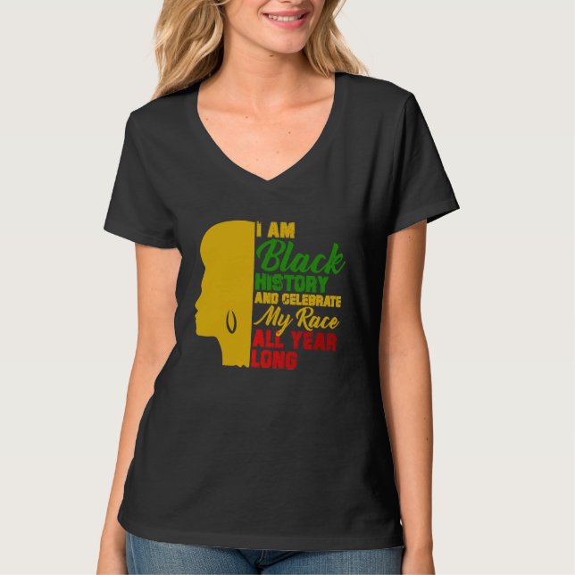 Camiseta Black History Month I Am Black History (Frente)