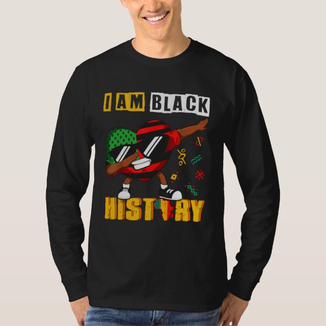 Camiseta Black History Month Kids Men Women Dabbing Heart A (Frente)