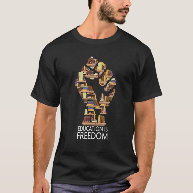 Camiseta Black History Month Library Book Hand African Amer (Frente)