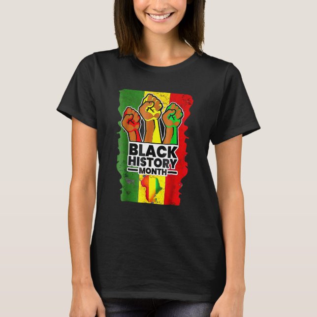Camiseta Black History Month Melanin Afro African Pride Men (Frente)