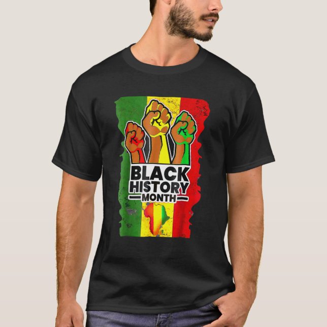 Camiseta Black History Month Melanin Afro African Pride Men (Frente)