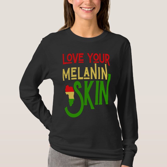 Camiseta Black History Month Melanin Love Family & Communit (Frente)