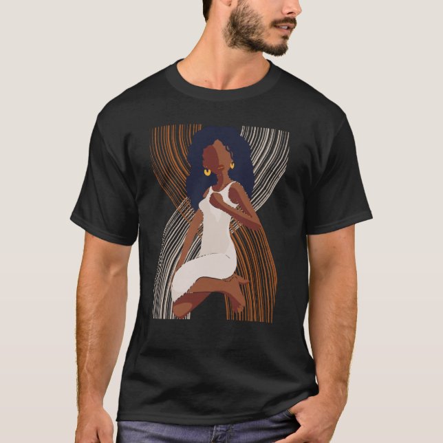 Camiseta Black History Month Minimalist Queen Melanin Boho  (Frente)